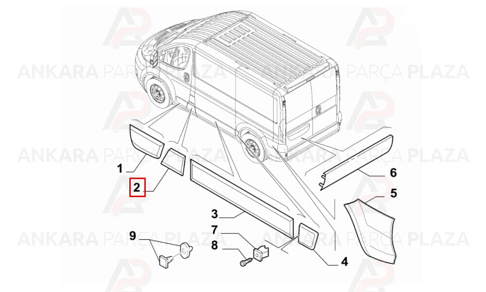 Ducato 07 14 Arka Çamurluk Bandı Ön Taraf Sağ Deliksiz Meydan
