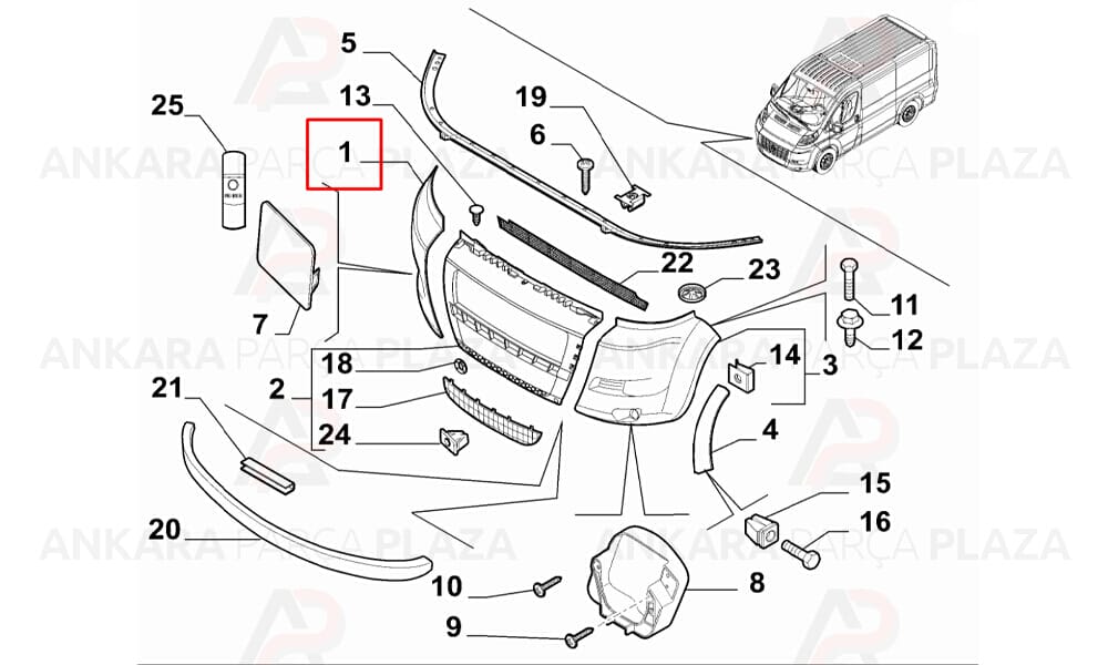 Ducato 07 - 14 Ön Tampon Ucu Sağ Sis Deliksiz 735423156