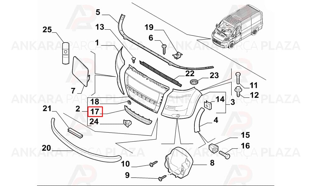 Ducato Tampon Izgarası Ön Alt 2007 - 2014 Meydan