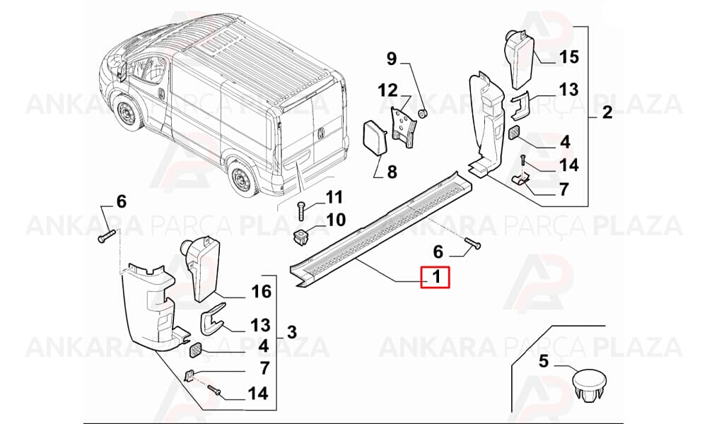 Ducato 2007 - 2022 Arka Tampon Meydan