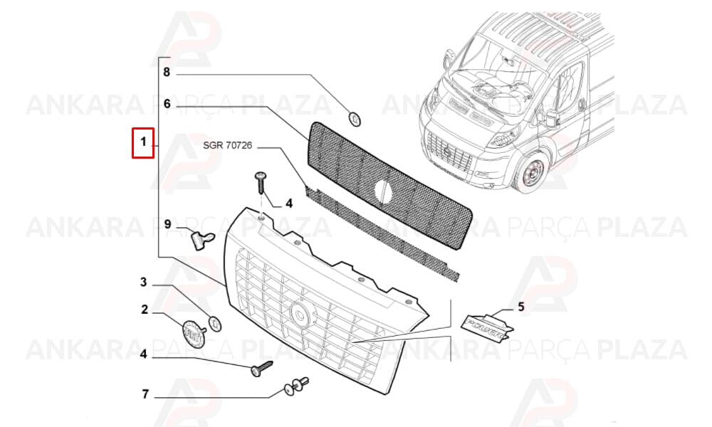 Ducato 07 - 14 Ön Panjur Gümüş Gri İç Petekleri Siyah 735432548
