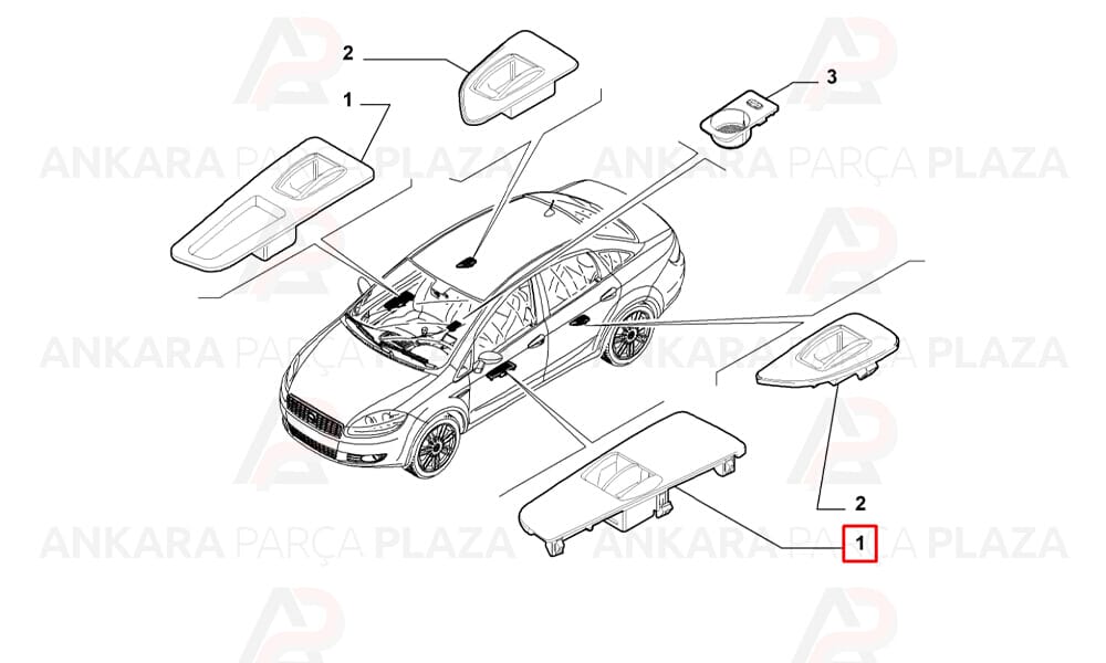 Fiat Linea Sol Cam Açma Butonu 4 Fiş Mcar