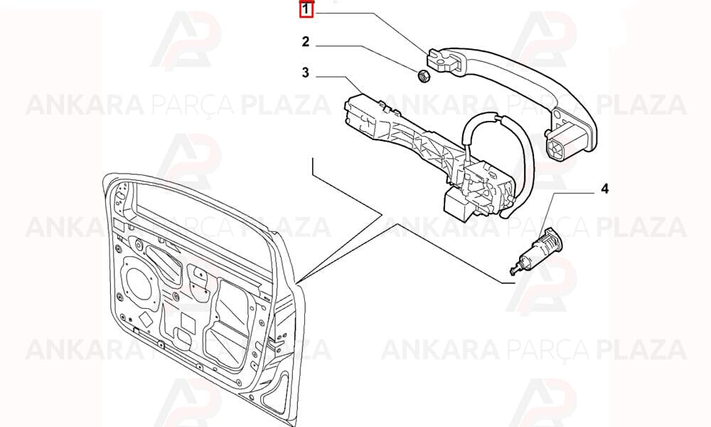 Bravo 08 - 14 Arka Kapı Dış Açma Kolu Sağ Siyah 735451414