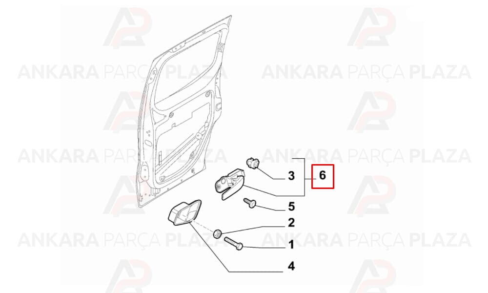 Fiorino 08 - 20 Ön Kapı İç Açma Kolu Sol 735460745