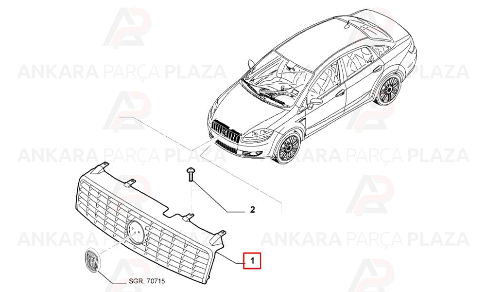 Ön Panjur Boyasız Fiat Linea