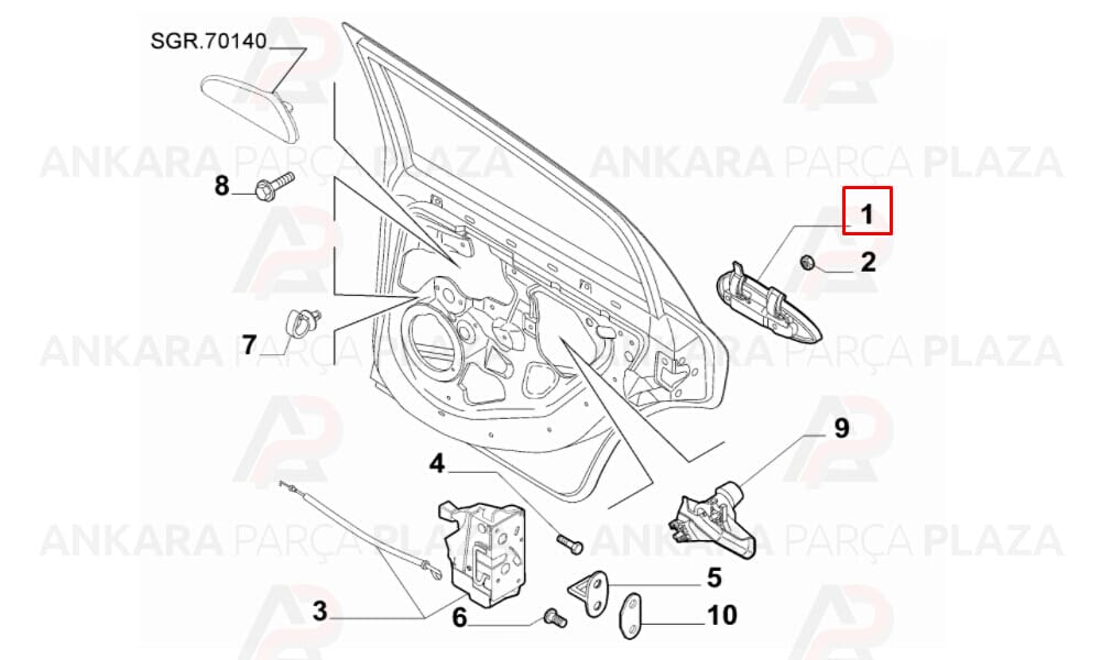 Grande Punto 06 - 12 Arka Kapı Dış Açma Kolu Sol 735471440