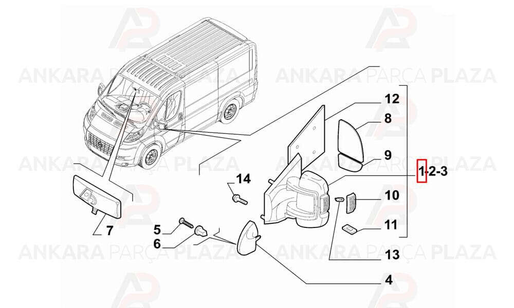 Ducato Yan Ayna Sağ 2006 - 2013 Art