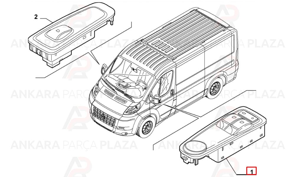 Fiat Ducato 3 Cam Açma Düğmesi Sol Ayna Kumandalı Mcar