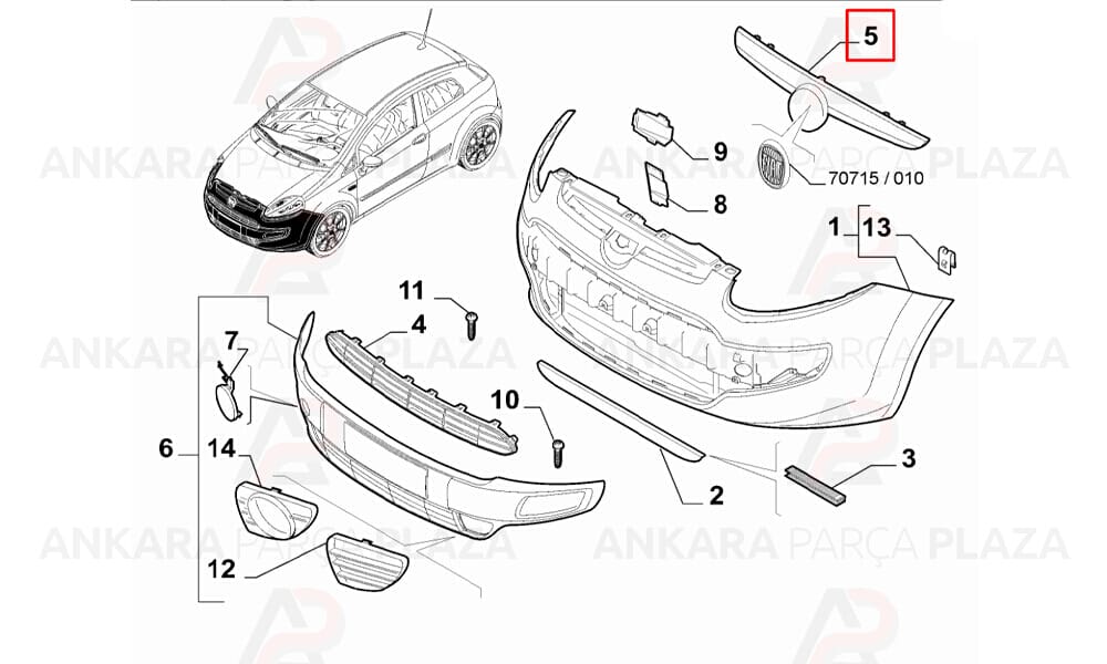 Punto Evo 10 - 12 Ön Panjur Nikelajlı 735503990