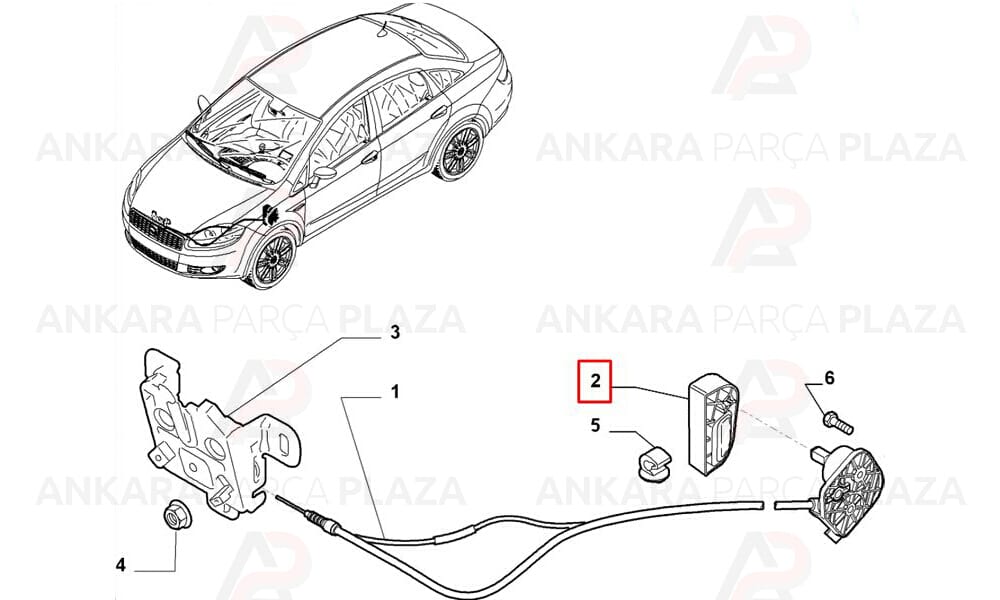 Kaput Açma Kolu Fiat : Doblo, Fiorino, Punto, Linea