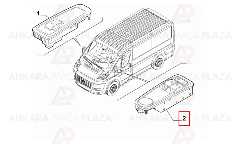 Ducato 4 Cam Açma Kumanda Anahtarı Sol Çerçevesiz Yeşil Mcar
