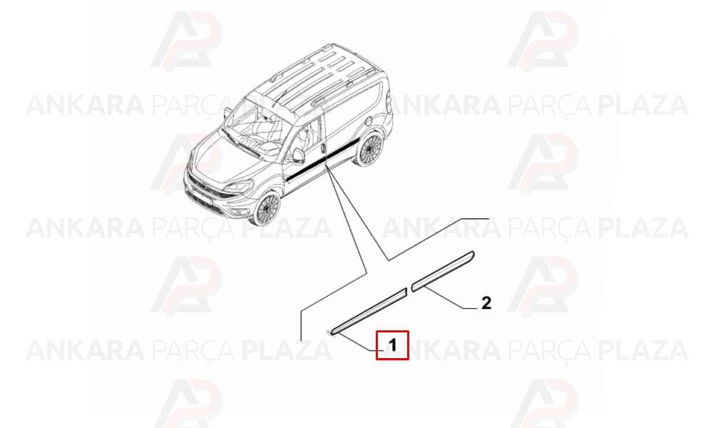 Pratico 12 - 14 Ön Kapı Bandı Sol Klipsli 735416683