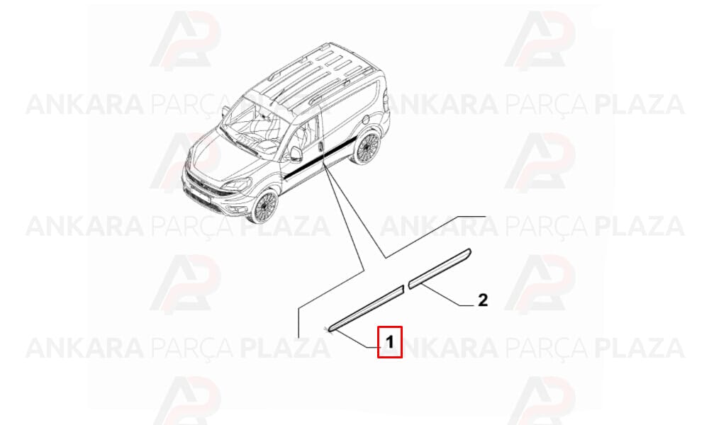 Pratico 12 - 14 Ön Kapı Bandı Sağ Klipsli 735416682