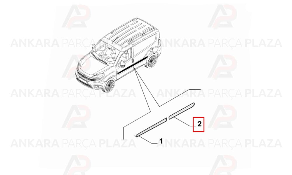 Doblo 11 - 15 Arka Kapı Bandı Sol Klipsli 735534338