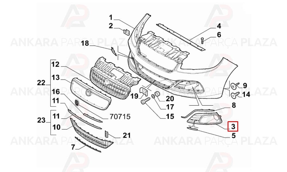 Linea Sis Farı Kapak Plastiği Ön Sol Sissiz 2017 - 2017 Meydan