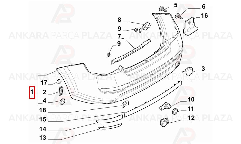Linea 2012 - 2018 Arka Tampon Meydan