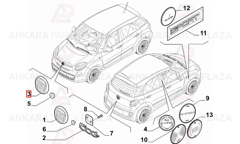 Panjur Arması 120Mm 2 Pimli Doblo Ducato