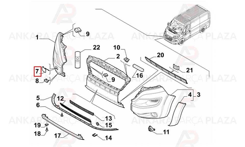 Ducato Tampon Çeki Demir Kapağı Ön 2014 - 2020 Meydan