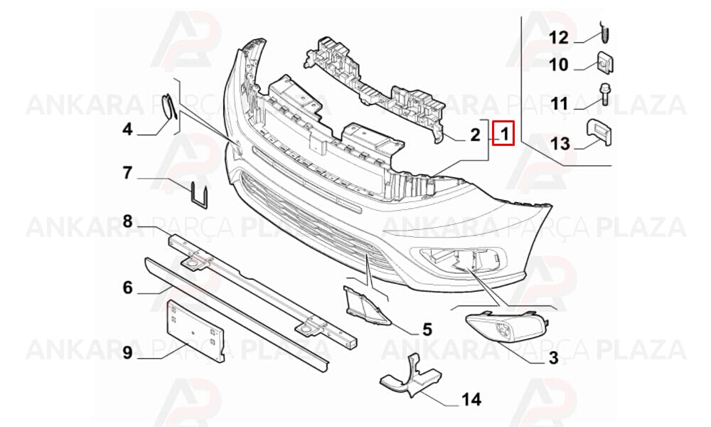 Doblo Ön Tampon Komple 2015 Sonrası 735615285 Meydan