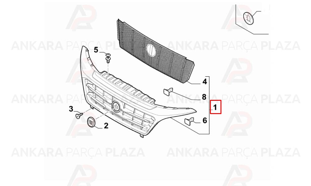 Ducato 14 - 20 Ön Panjur Gümüş Gri - İç Petekleri Siyah 735615921
