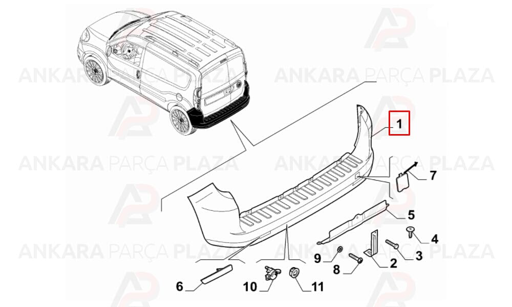 Doblo 3 Arka Tampon Meydan