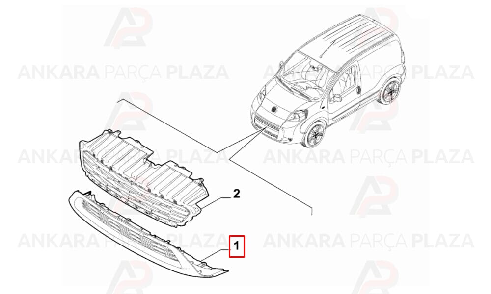 Fiorino Tampon Izgarası Ön Alt 2016 - 2020 Meydan