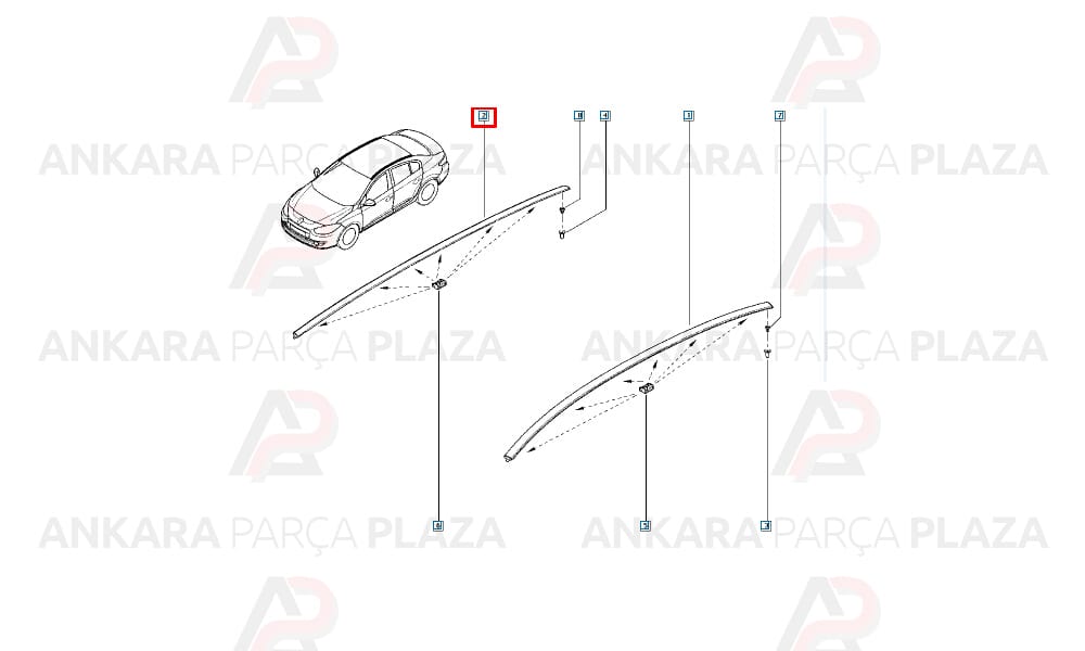 Fluence Tavan Oluk Çıtası Sağ Orijinal 738520001R
