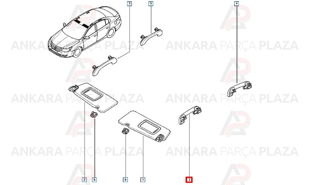 Latitude Tavan El Tutamağı Ön Orijinal 739416489R