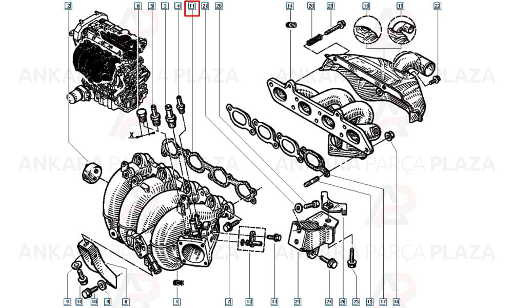 Laguna 1 2.0 16V N7Q Emme Manifold Contası Victor Reinz