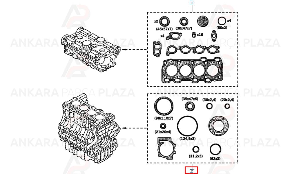 Alt Takım Conta Laguna 1995 2001 Safrane 2 96 00 2.0 2.0 16V N7Q 700/N7Q 704