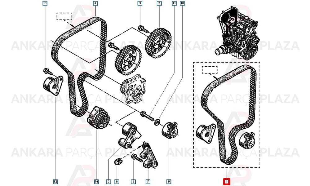 Laguna Safrane 2.0 16V 2.5 Triger Kayış Seti Gates