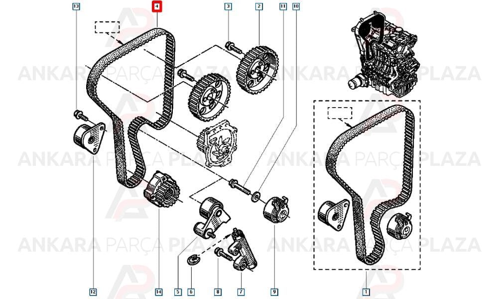 Laguna 2.0 140 Hp Safrane 2 Triger Kayışı 1995 - 2001 Gates