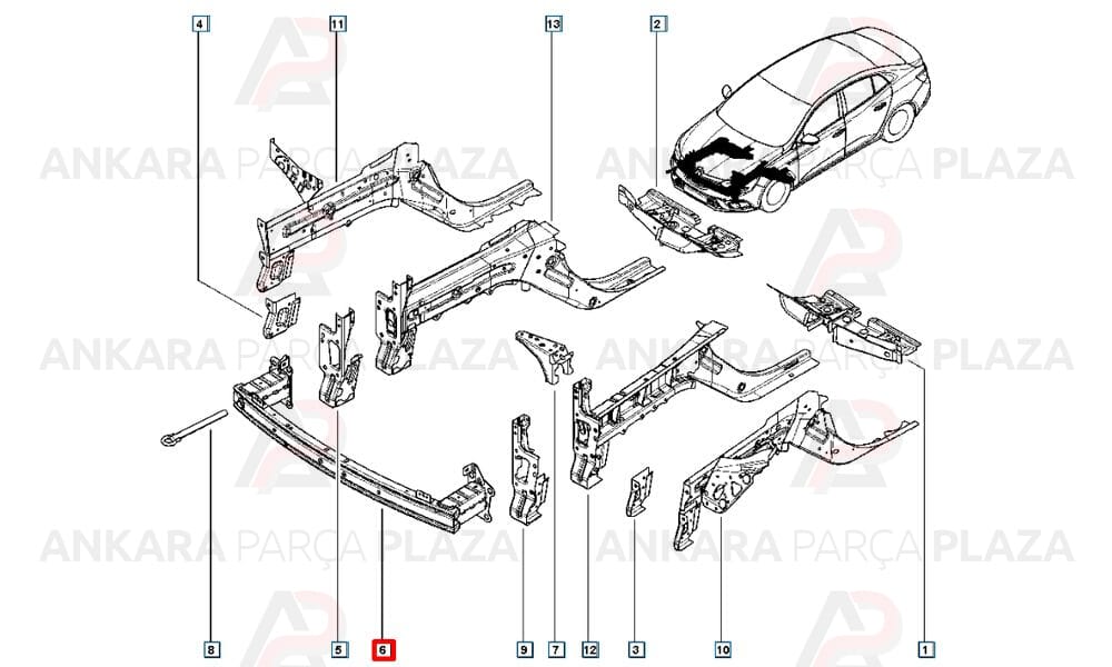 Megane 4 Tampon Bağlantı Demiri Ön Orijinal 752102333R