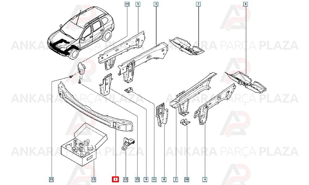 Duster Tampon Bağlantı Demiri Ön Orijinal 752106836R