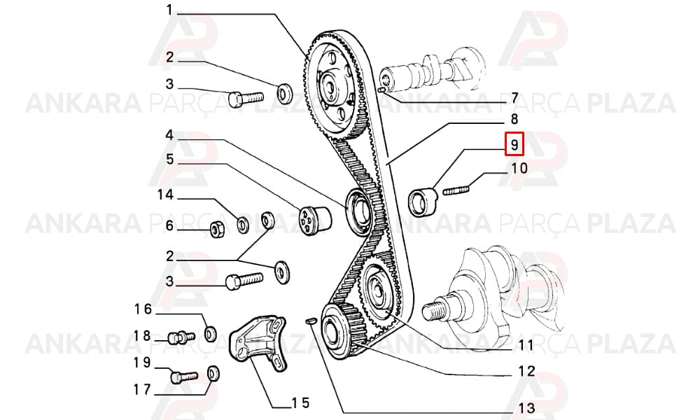 Fiat Tempra, Doğan, Şahin, Kartal Slx Eksantrik Gergi Rulman Yatak Karşılığı Dekar