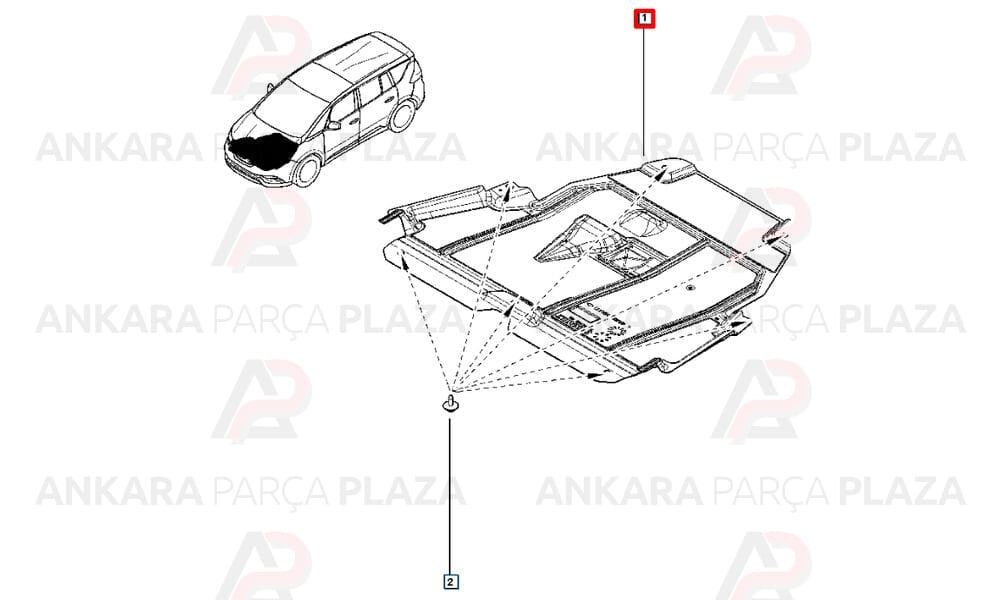 Megane 4 Sedan - Hb 16 - 20 Karter Muhafaza Plastiği 758906742R