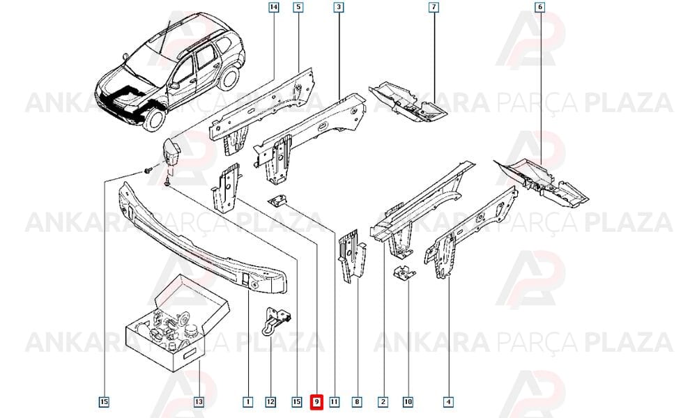 Duster Şasi Sacı Ön Orijinal 759220377R