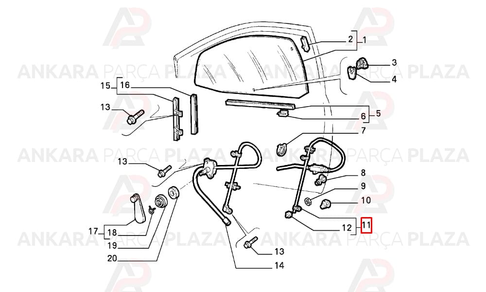 Fiat Tempra, Tipo Ön Sol Cam Krikosu Seger
