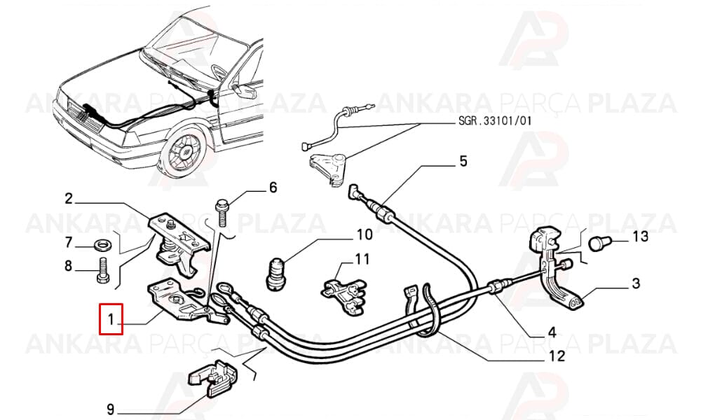 Motor Kaput Kilidi Tempra Tipo