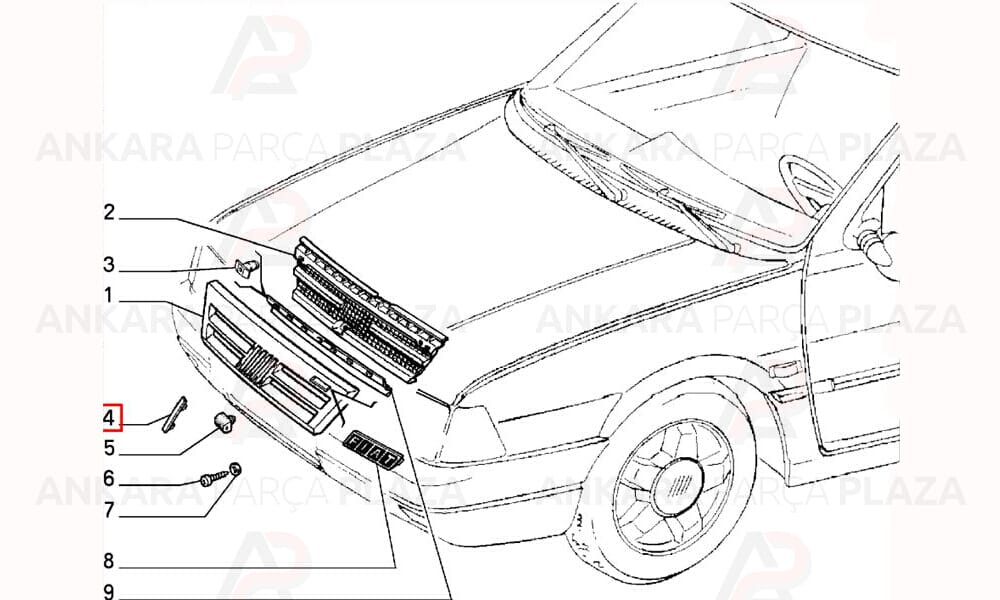 Ön Panjur Süs Çıtası Takımı Fiat Tempra