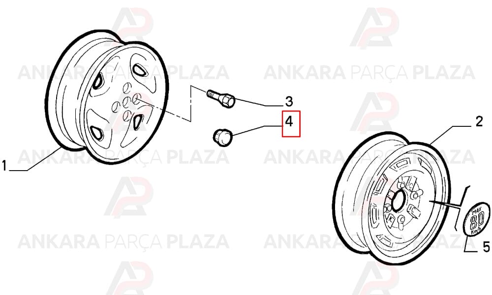Tempra Tipo Jant Göbek Arması Kapağı Mtj