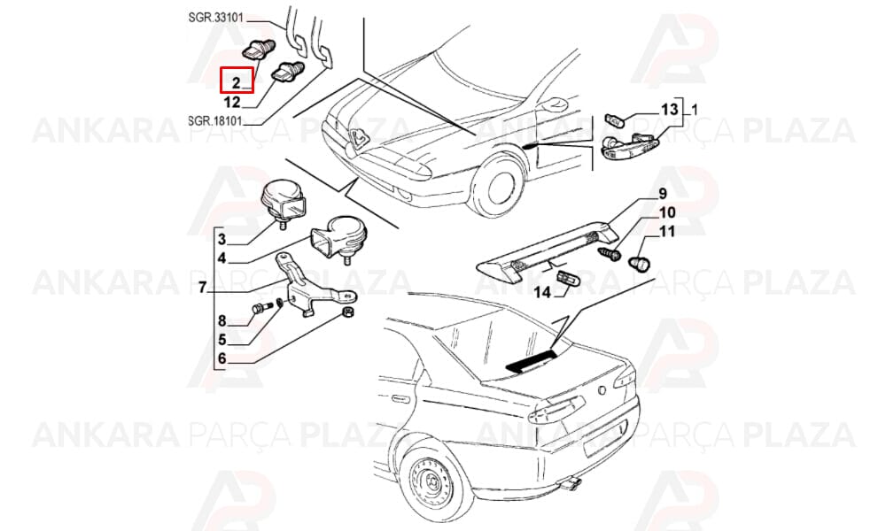 Fiat Tipi Tempra Tipo Brava Bravo Stop İkili Fren Müşürü Fae