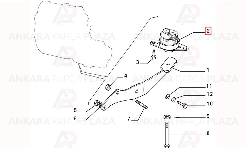 Motor Takozu Arka Tek Delik Tempra Tipo 1,4/1,6