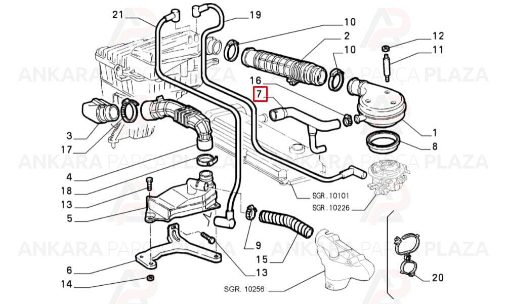 Hava Filtre Hortumu Marea Brova 1.4 12V