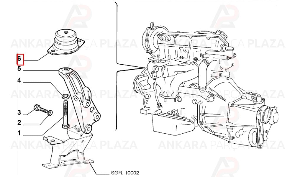 Motor Takozu Yağlı Sağ Uno 60 Uno 70