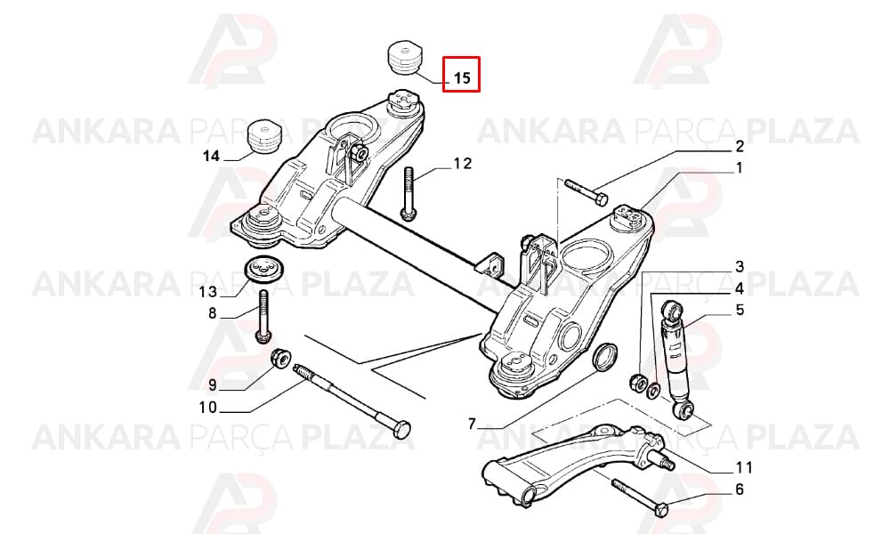 Torsiyon Takozu Arka Küçük Fiat : Tempra, Tipo, Uno, Brava, Bravo