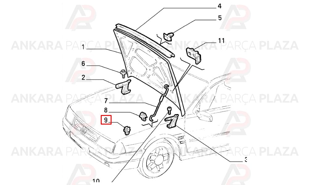 Motor Kaput Dayama Demir Tutucu Klipsi Tempra Tipo Albea Palio