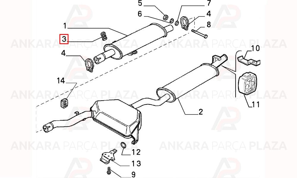 Egzoz Askı Lastiği Orta Fiat : Tempra