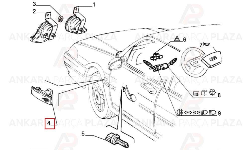 Fiat Tempra Yan Sinyal Lambası Çamurluğa Takılan Mtj