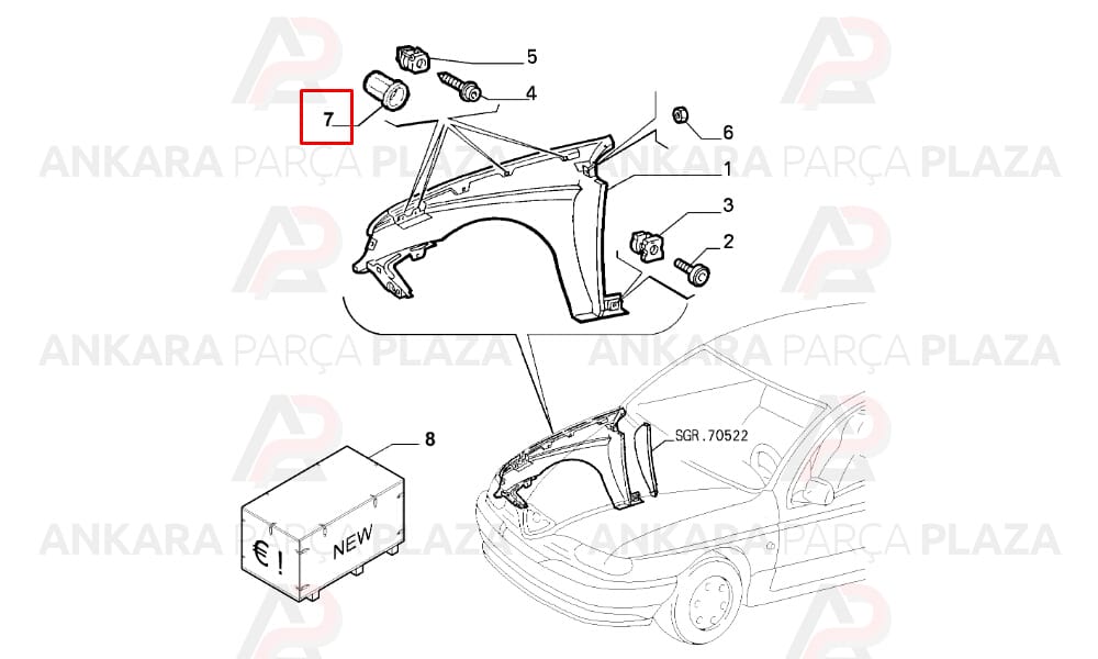 Albea Palio Doblo Camurluk Somunu M8 Mtj